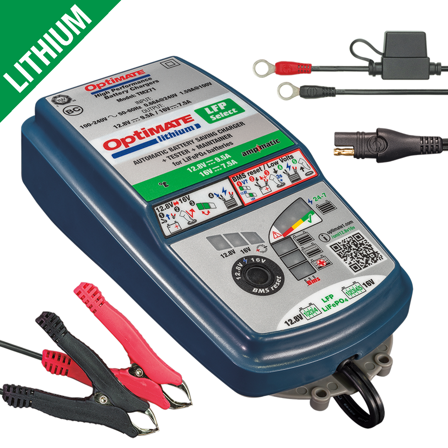 OptiMate Lithium LFP Select lithium acculader