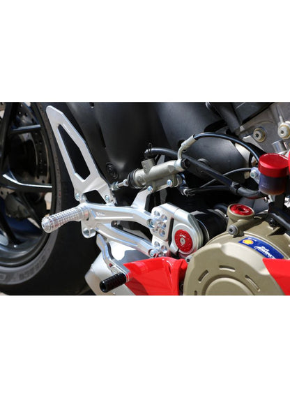 Adjustable rear set RPS EASY for Ducati Panigale V4 with road and reverse shift