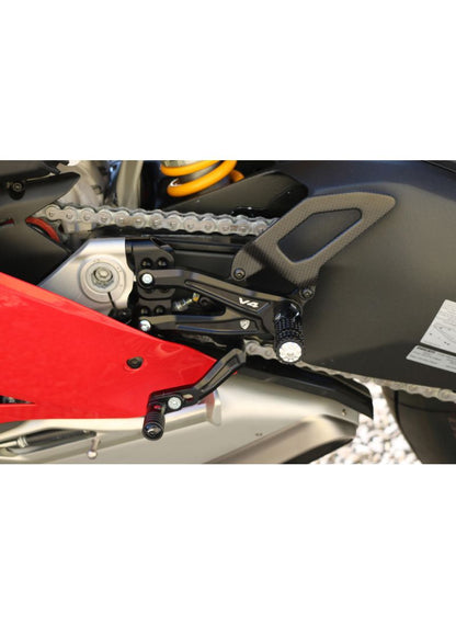 Adjustable rear set RPS EASY for Ducati Panigale V4R with road and reverse shift