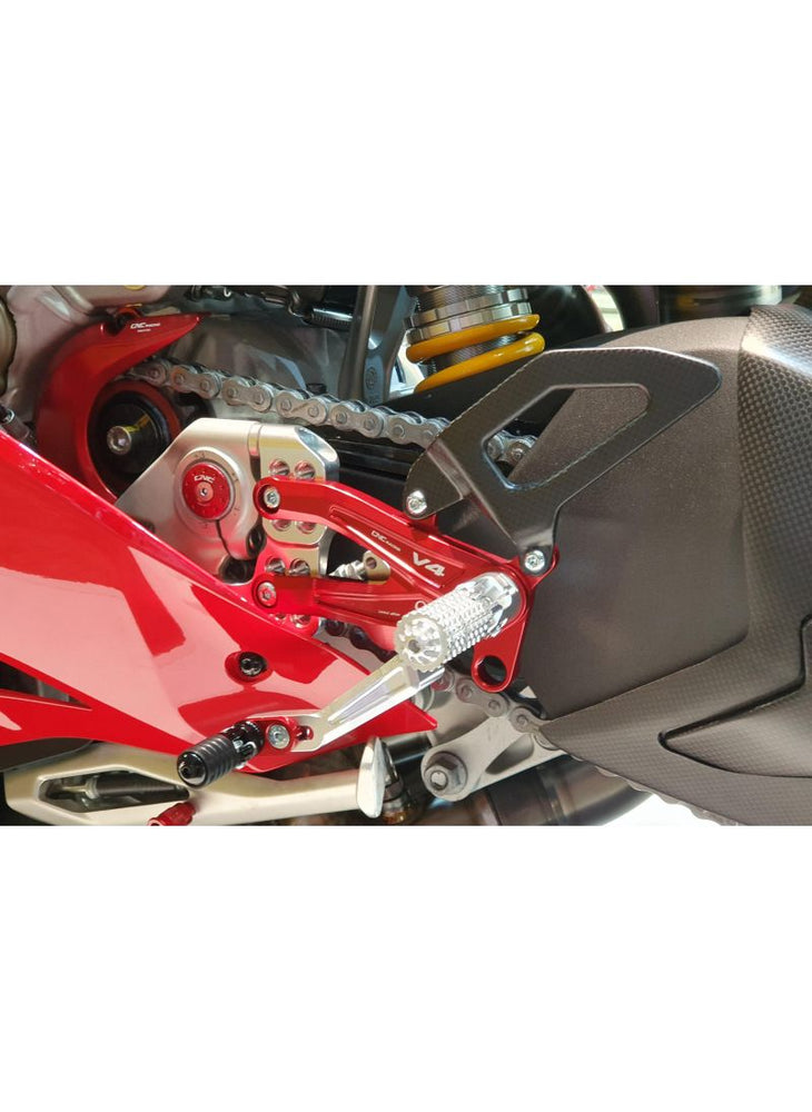 Adjustable rear set RPS EASY for Ducati Panigale V4R with road and reverse shift - Pramac Limited Edition