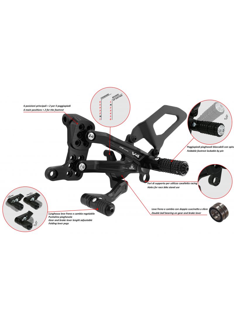 Adjustable rearsets with carbon Ducati Streetfighter V4 - Pramac Racing Limited Edition