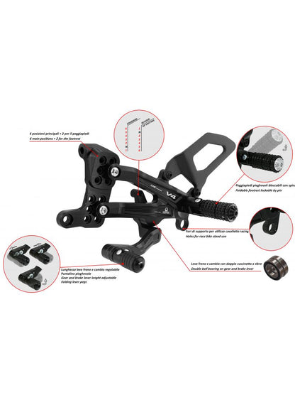 Adjustable rearsets with carbon Ducati Streetfighter V4 - Pramac Racing Limited Edition