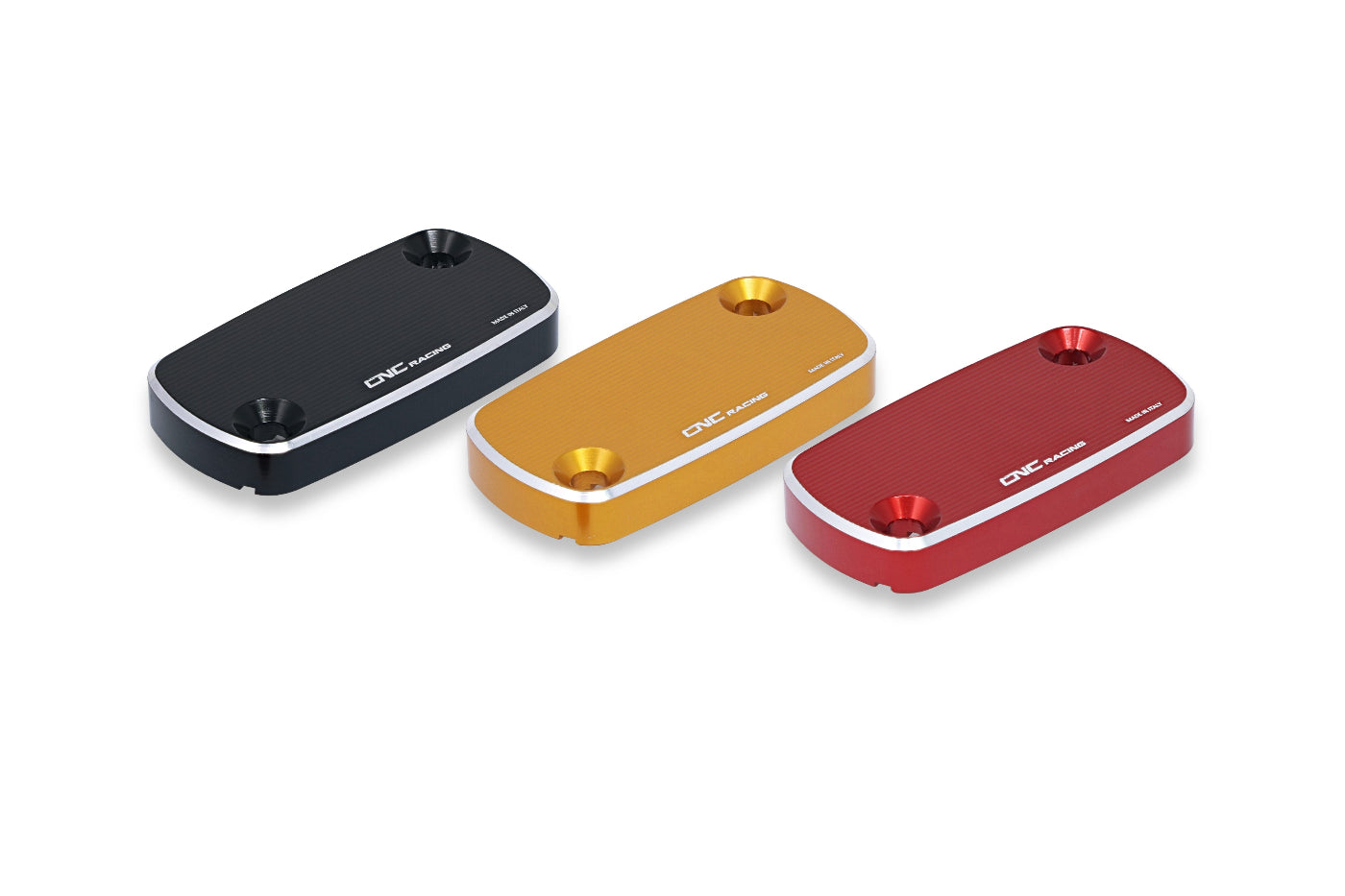 Two-Tone achterrem remvloeistof reservoir deksel 'Bicolore' MV Agusta Brutale 1090 RR (2010-2017) beschikbare kleuren zwart-zilver, rood-zilver en goud-zilver