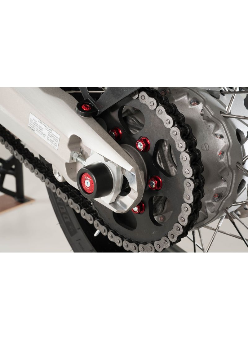 Rear axle slider set - black red gold silver