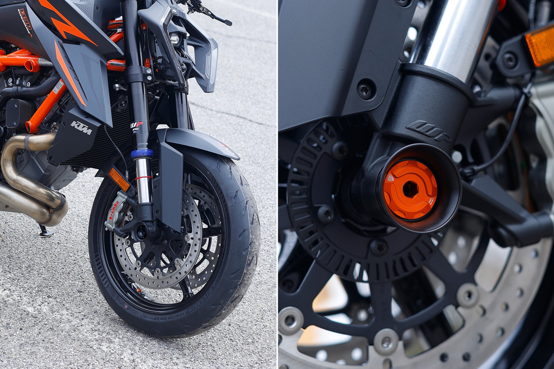 TP551BB paddock stand bobbins voorwiel gemonteerd links en rechts zwart-zwart