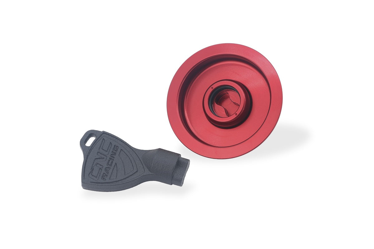 Fast Key kern voor CNC Racing tankdop Triumph Daytona Moto2 765 (2020-2021) rood met sleutel er uit