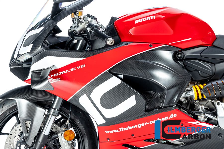 Panneau latéral de carénage côté gauche avec points de montage Winglet Matt Carbon Ducati Panigale V2 (2020-2024)