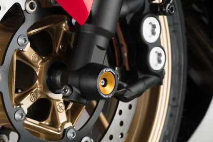Outletdeal: Lightech voorwielas sliders blauw Yamaha YZF-R7 (2022-2025)