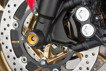 Outletdeal: Lightech voorwielas sliders blauw Yamaha YZF-R7 (2022-2025)