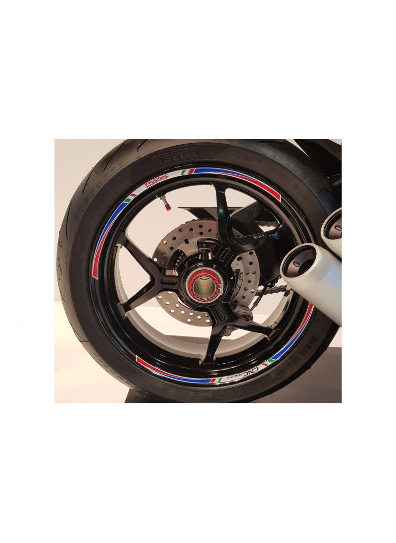 Rimstriping Wheel Stripe kit - 17 inch wheels - Pramac Limited Edition Ducati Hypermotard 1100 EVO (2010-2012)
