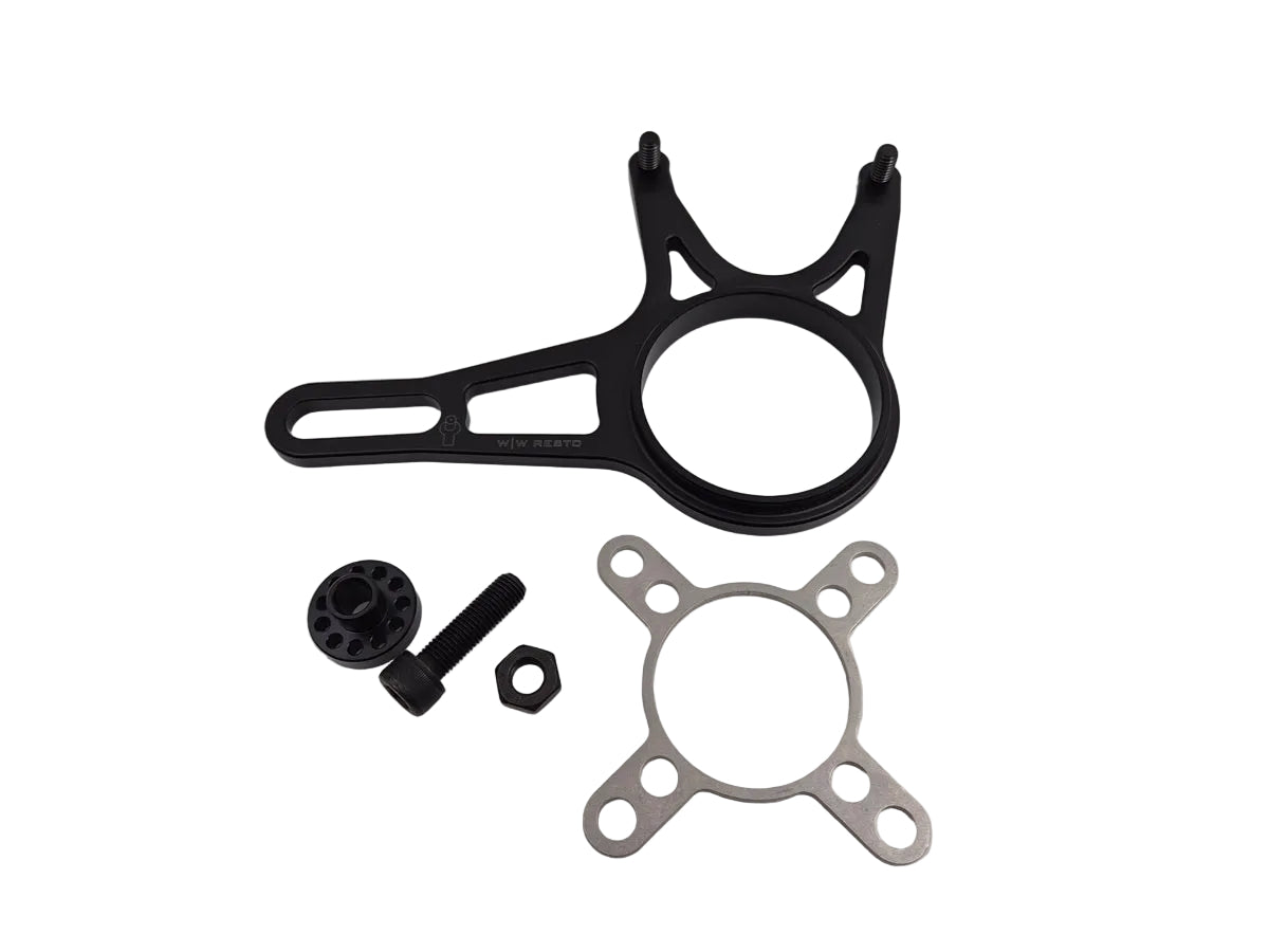 WW Resto underslung remklauw houder Honda Hawk 650 NT650 GT vooraanzicht 