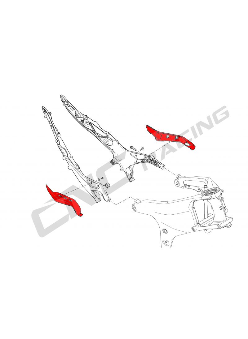 Matt carbon rear subframe covers (2pcs.) Panigale V4 V4S