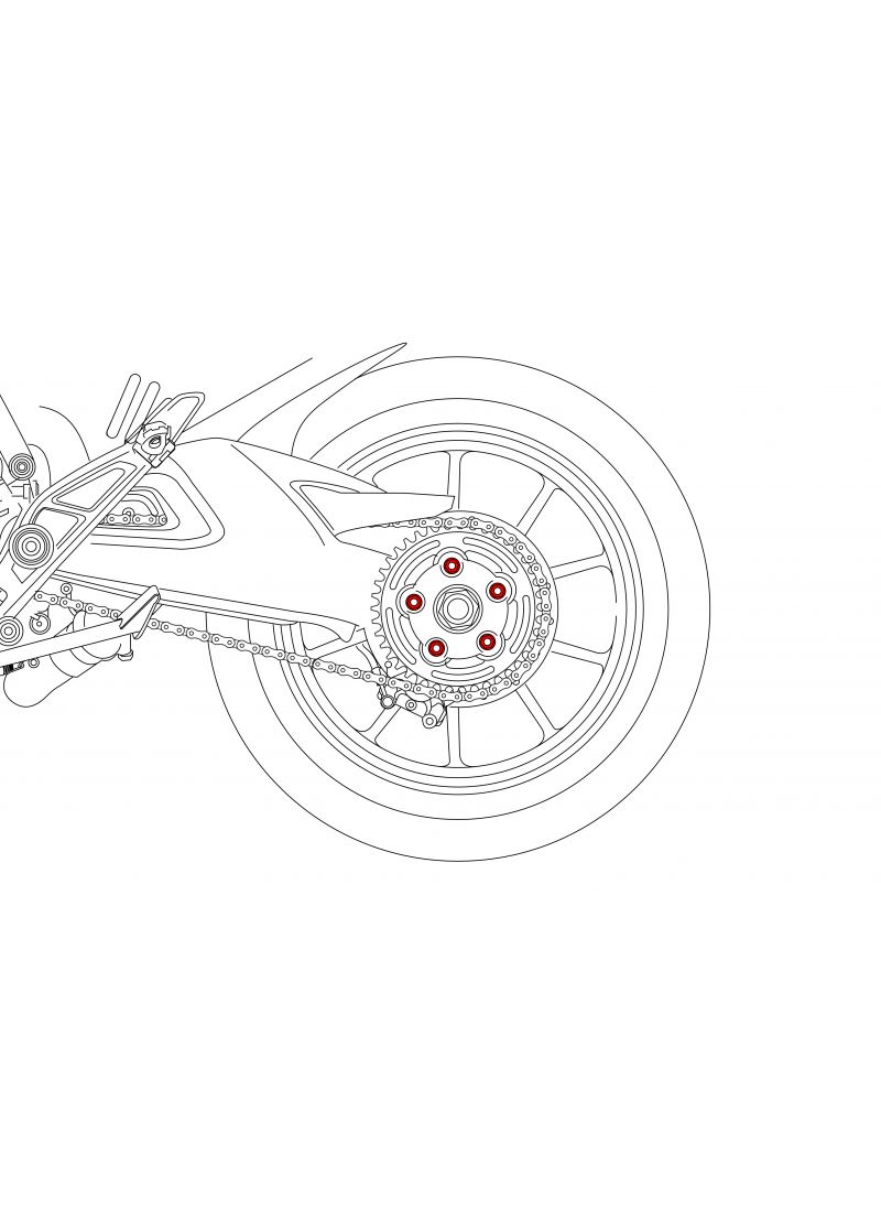 Rear sprocket nut set