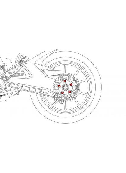 Rear sprocket nut set