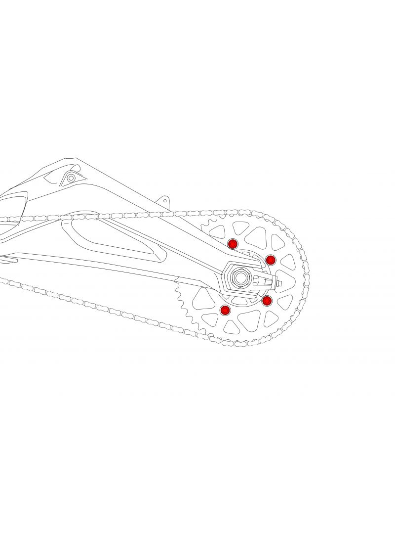 Rear sprocket nut set