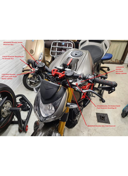 Fluid tank mounting kit for Brembo RCS
