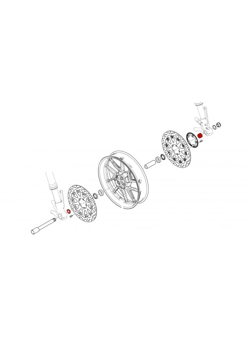Voorwiel Afstandsbussen Set Ducati Hypermotard 1100 EVO (2010-2012)