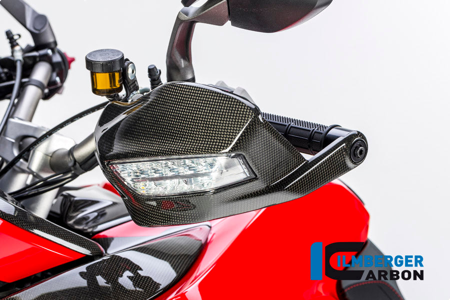 Handkap handbeschermer met montagepunten knipperlichten links glanzend carbon Ducati Multistrada 950 (2017-2018)