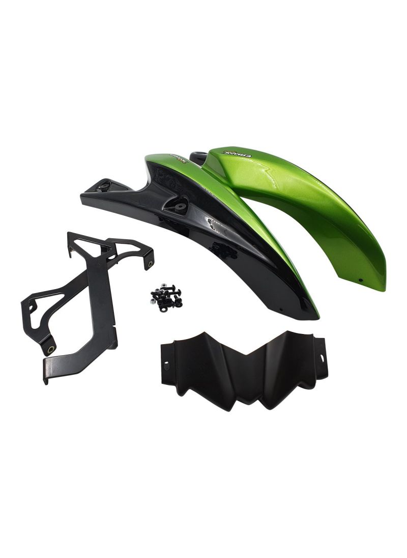 Ermax bellypan (engine spoiler) EVO Kawasaki Z750 2007-2013  Candy Lime Green - Metallic Diablo Black