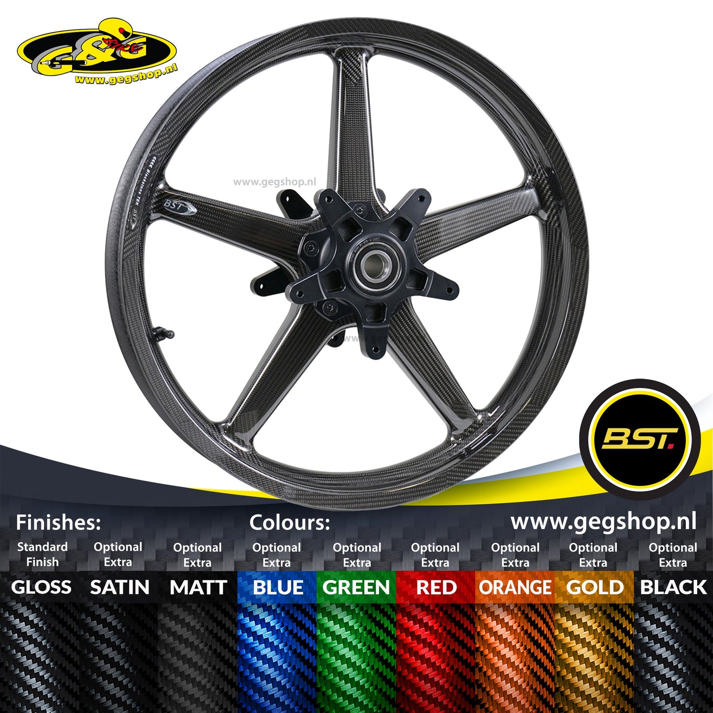 BST Twin TEK 3.5x17" carbon voorvelg voor Harley Davidson XL1200R Sportster 1200 Roadster (2008)