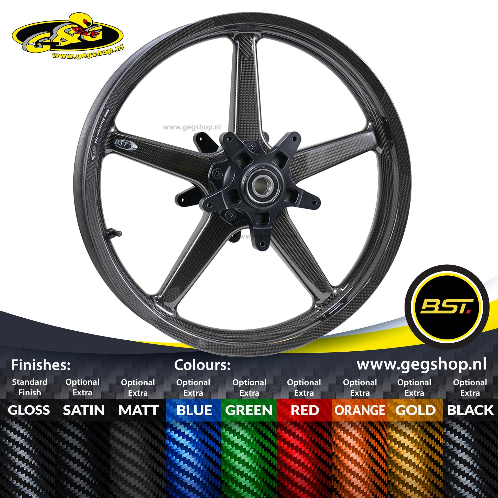 BST Twin TEK 3.5x17" carbon voorvelg voor Harley Davidson VRXSE V-Rod Screamin Eagle (2006-2007)