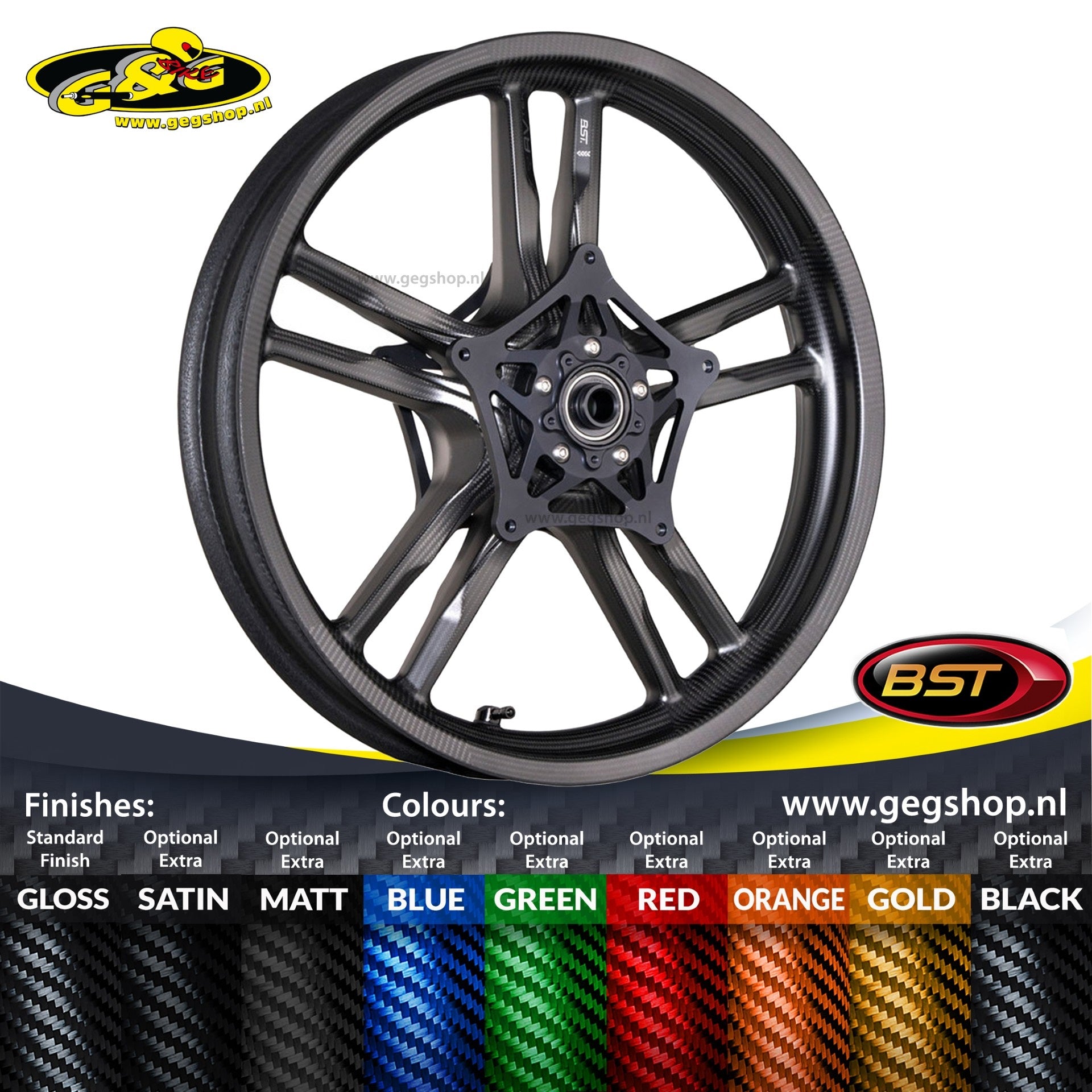 BST Torque TEK 6x17'' carbon achtervelg voor Harley Davidson FXST Softail Standard (2021-2024)