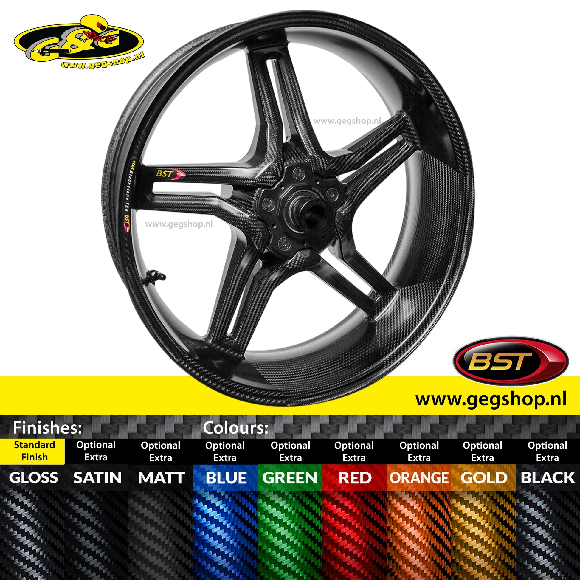 BST Carbon Achtervelg Rapid Tek 6,0 x 17" S 1000 RR 2023-2024 Vervanging M Pack TUV version