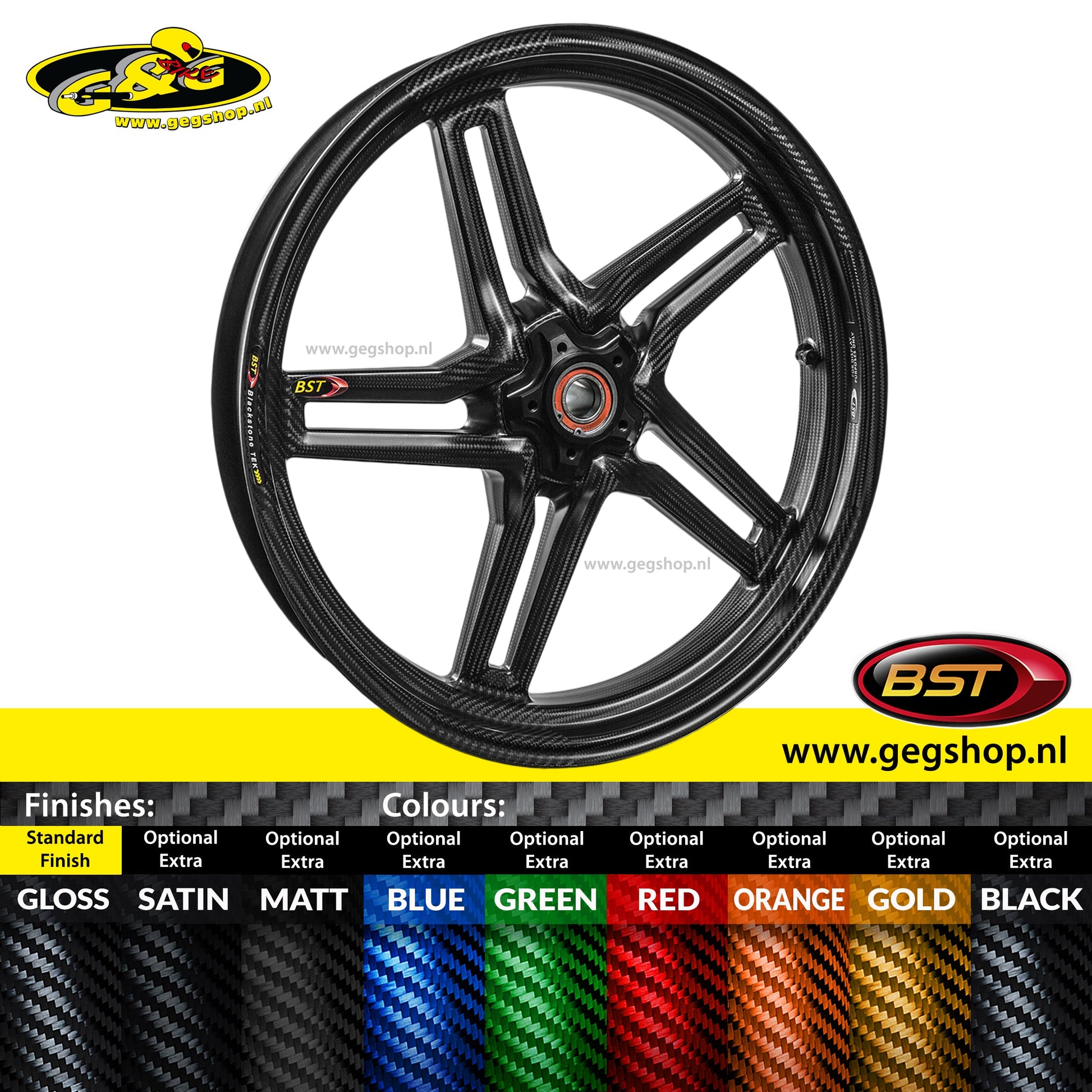 BST Star TEK voorvelg carbon 3,5 x 17" BMW S1000R (2021-2024) Vervanging M Pack