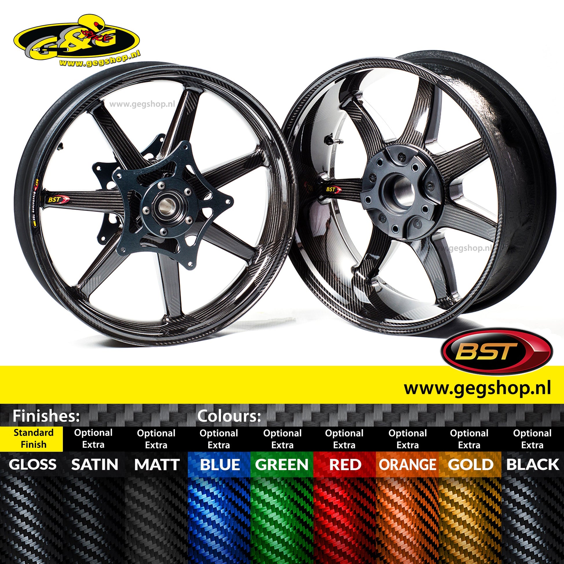 BST Torque TEK 3.5x21" carbon voorvelg voor Harley Davidson FLSTF Fat Boy (2007-2008)