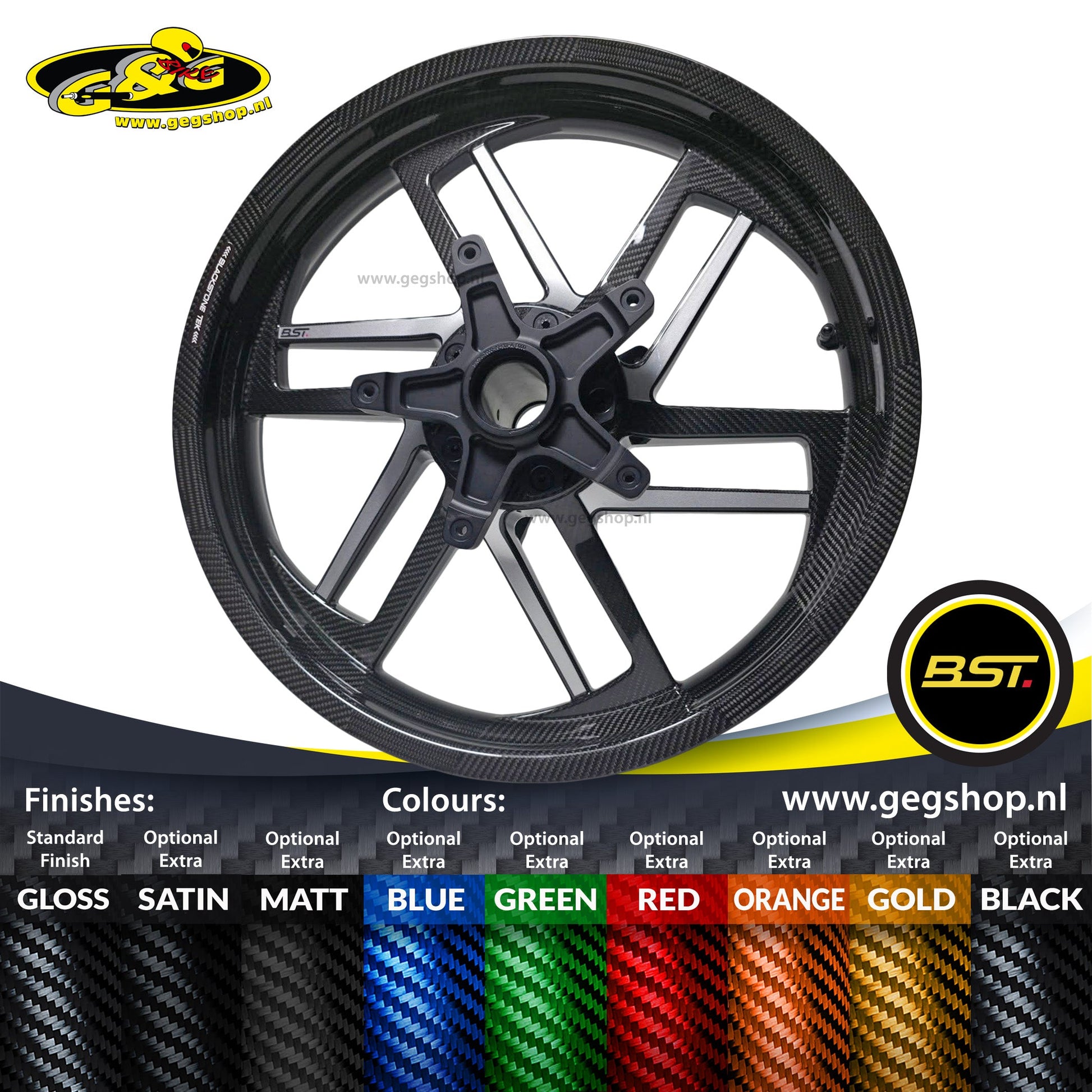 BST Reaper TEK 3.5x19" carbon voorvelg voor Harley Davidson FLSTFBS Fat Boy S (2016-2017)