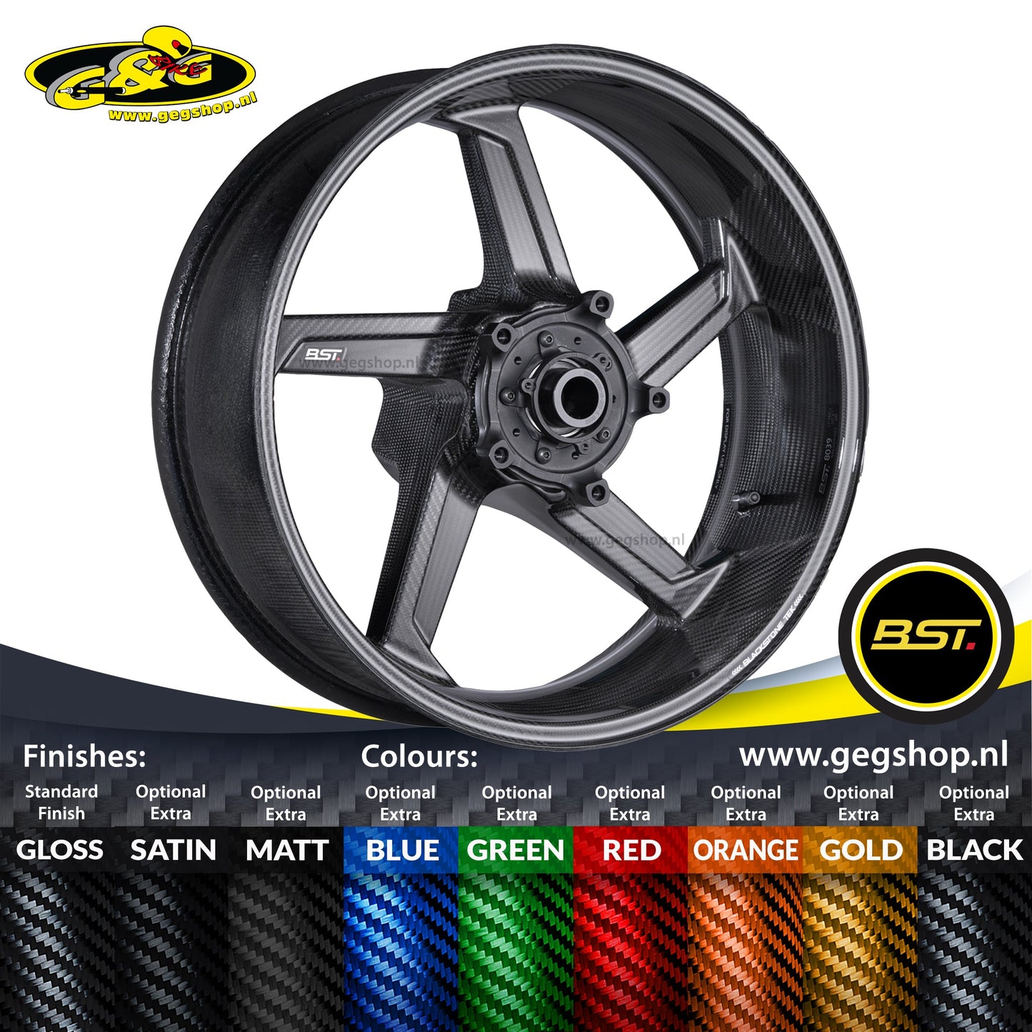 BST Star TEK achtervelg carbon 6.25 x 17" Aprilia RSV4 Factory (2021-2024)