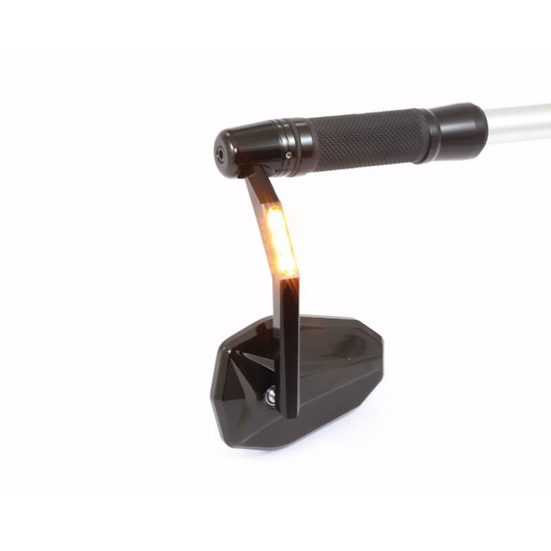 HIGHSIDER Victory stuuruiteindespiegel met LED-richtingaanwijzer gemonteerd op motorstuur