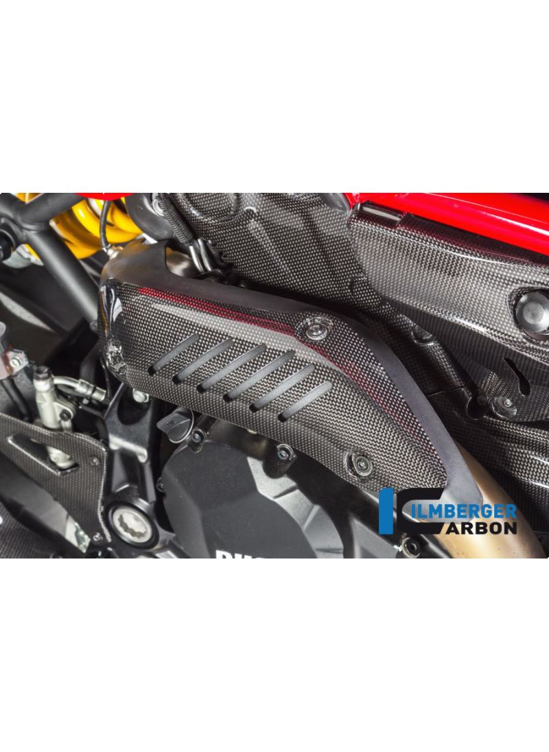 Glossy carbon header heat shield  Monster 1200R