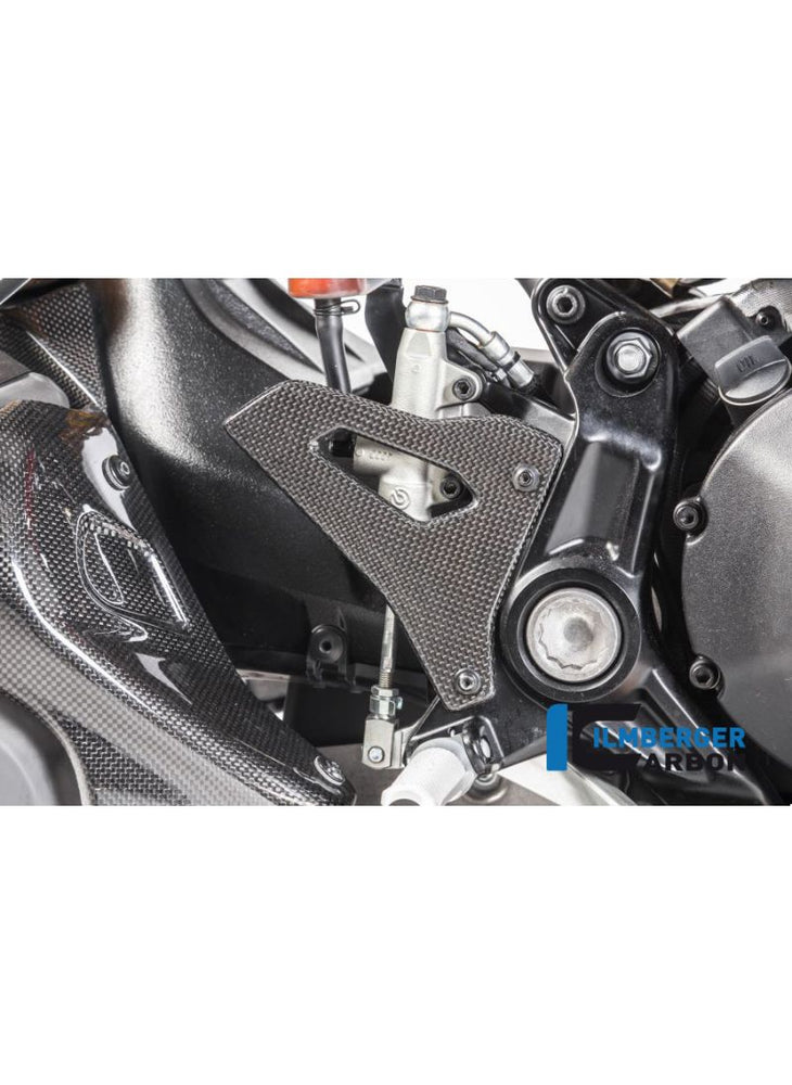 Glossy carbon heel plate left Monster 1200R