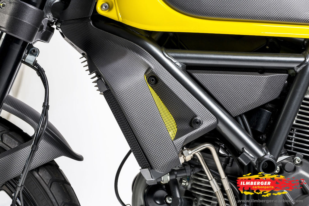 Radiator Cover Left Matt Carbon - Ducati Scrambler Flat Tracker Pro (2016)