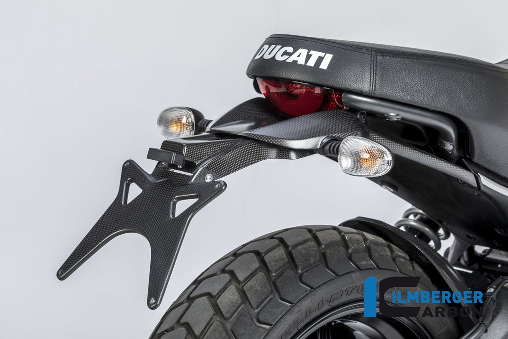 Support de plaque d'immatriculation supérieure Matt Carbon - Ducati Scrambler Classic (2019-2020)