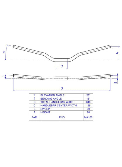 Handlebar 22-29mm Fatbar CNC Racing