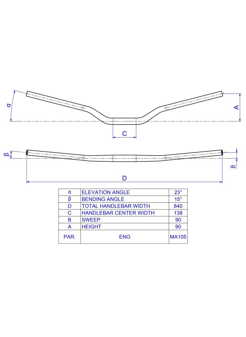 Fatbar stuur 22-29mm universeel CNC Racing Honda V3R (2026+)