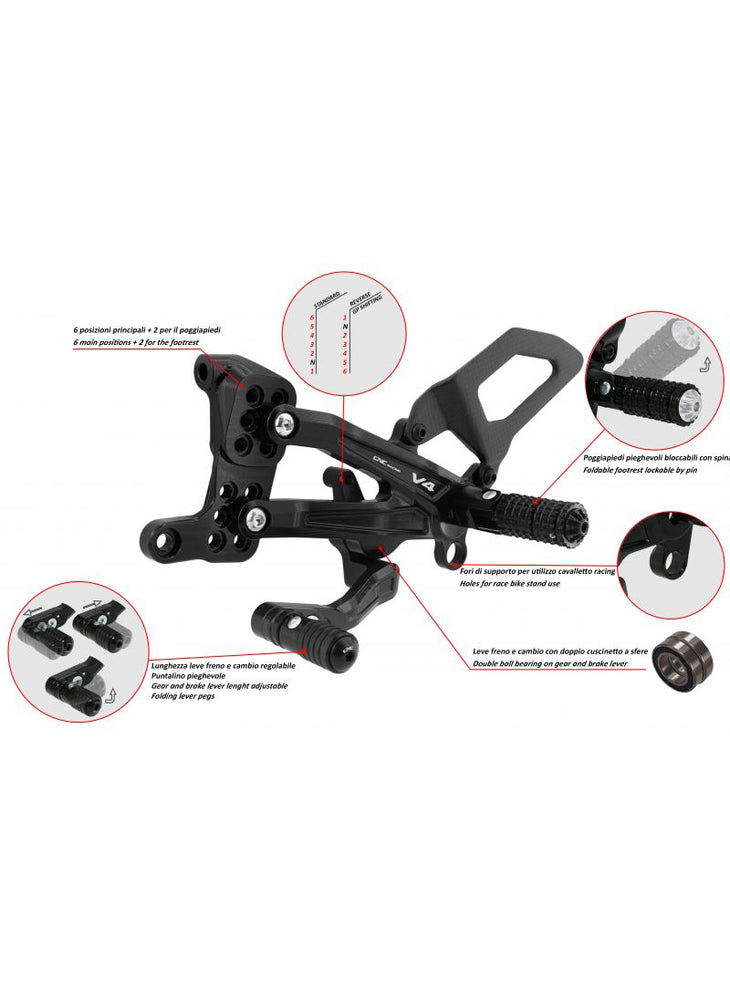 
                  
                    Adjustable rearsets with carbon Ducati Streetfighter V4
                  
                