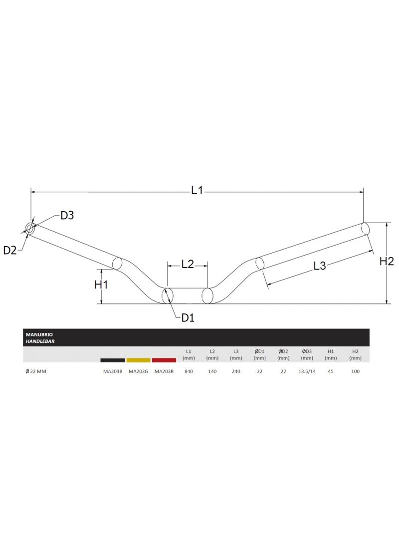 Handlebar 22mm CNC Racing Ducati Hypermotard 1100 EVO (2010-2012)