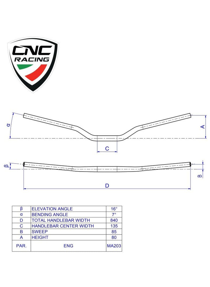 
                  
                    Handlebar 22mm CNC Racing
                  
                