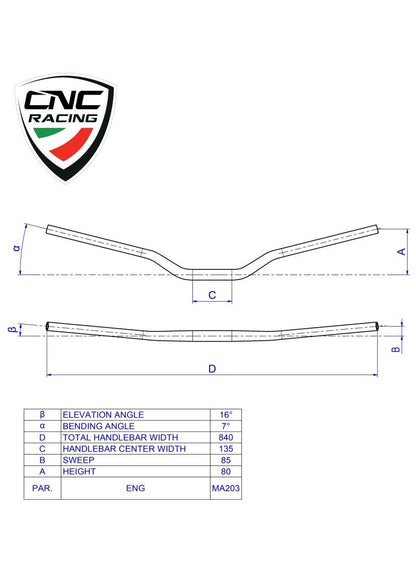 Handlebar 22mm CNC Racing