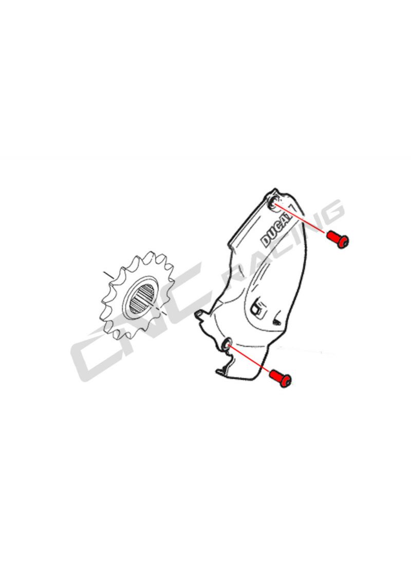 Front sprocket cover screws M6x16 (2 pcs) - Titanium Ducati Hypermotard 1100S (2007-2009)
