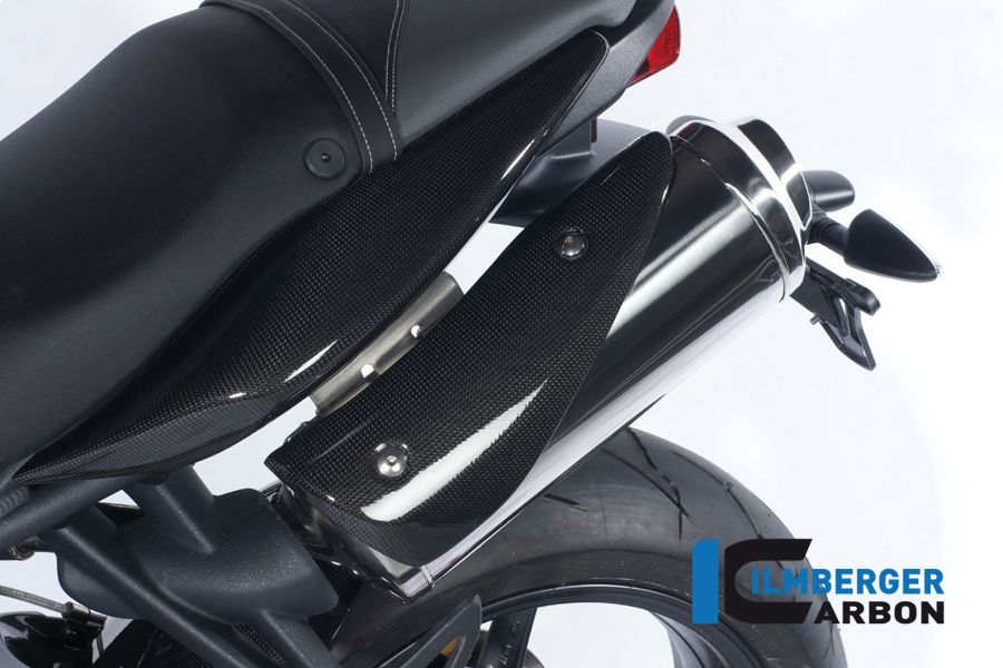 Uitlaat cover links carbon Triumph Street Triple R (2013-2016)